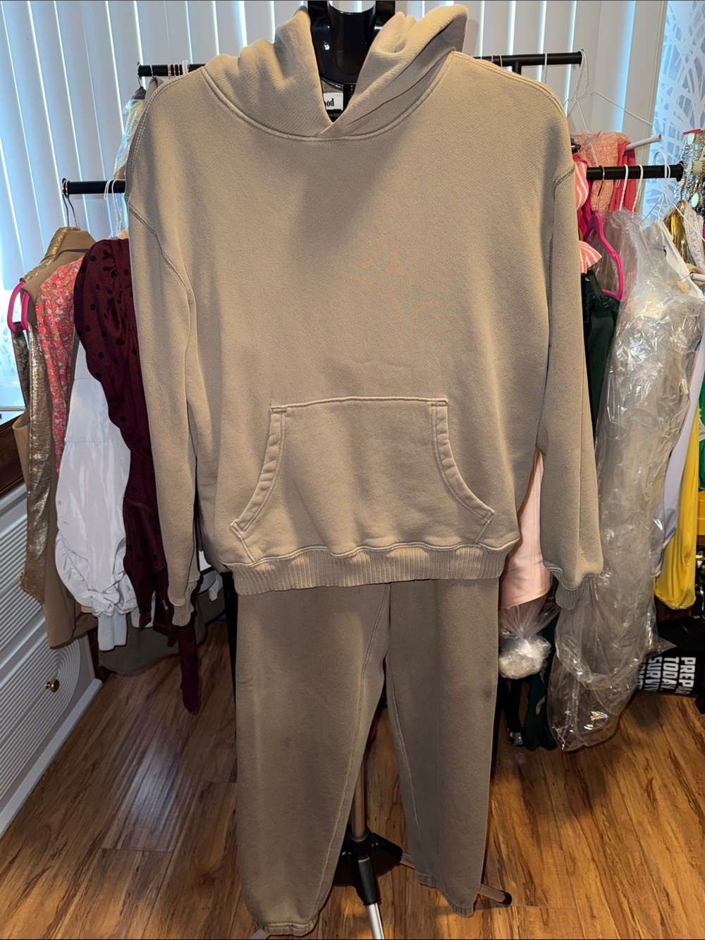 Women's Cozy Hooded Sweatshirt in Taupe
